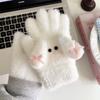 New plush puppy winter gloves schoolgirl finger cute braided puppy warm high value riding cold