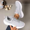 Fashion Plus Size 35-43 Thick Sole Knitted Sneakers Women Breathable Mesh Lace Up Sports Shoes Woman Lightweight Soft Sole Walking Shoes