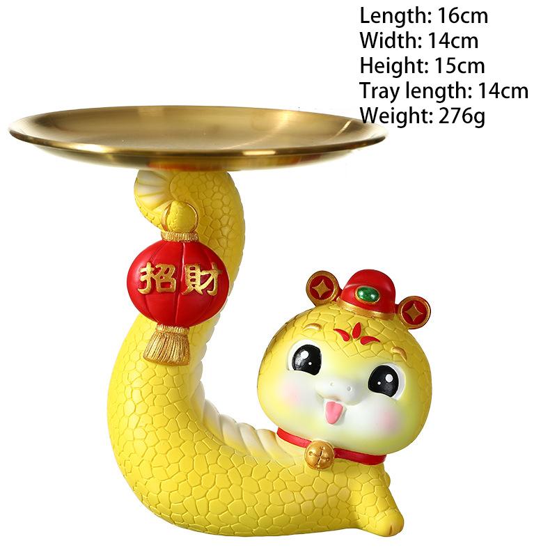 

Китайская статуэтка года змеи 2025, новогодняя статуэтка, китайская скульптура животного, талисман богатства и удачи, реквизит для фотографий для домашнего декора