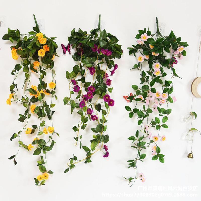 100cm Artificial Flowers Silk Rose Fake Garland Vine Ivy Plant Leaves For Elegant Home Decor