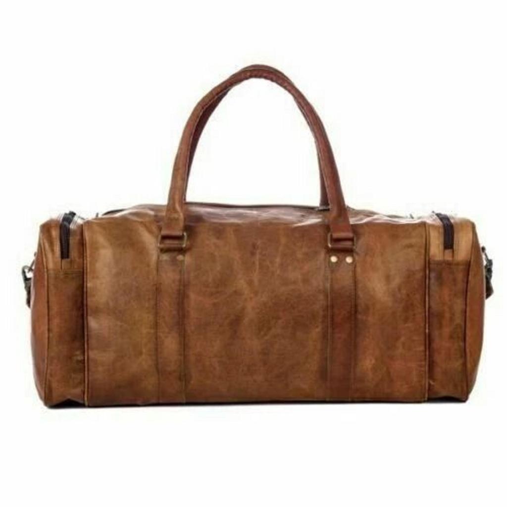 Vintage Duffle Travel Gym Weekend Overnight Bag New Men's Genuine Leather Large