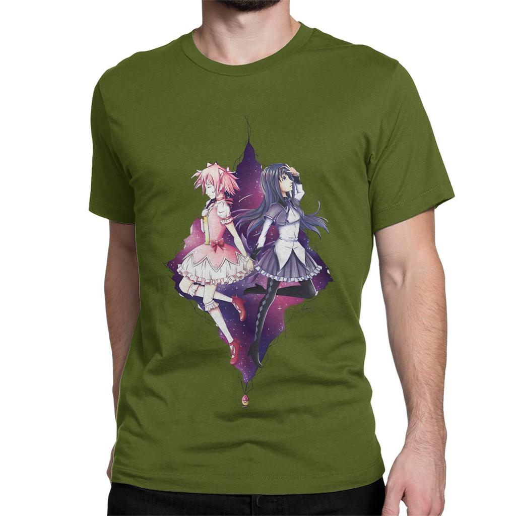 Madoka And Homura Puella Magi Madoka Magica Men Women's T Shirt Anime Humorous Tees T-Shirt 100% Cotton Printed Clothing