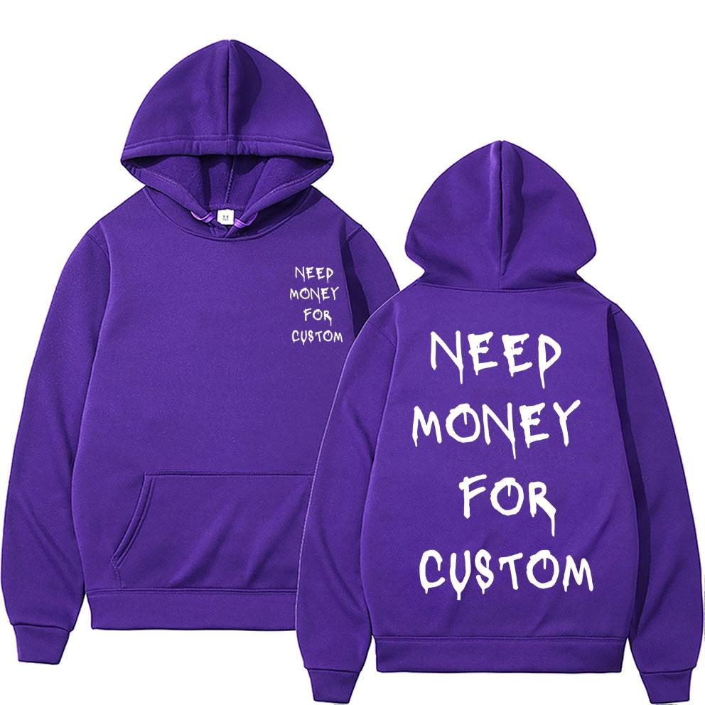 Lustig Brauche Geld für Individuellen Grafikdruck Hoodie Herren Fleece Sweatshirt Streetwear Herren Damen Lässig Übergroße Hoodies
