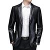 Frühling und Herbst Echtleder Anzug Herrenanzug Schaffell Slim Fit Lederjacke Kurzer Lederanzug Mantel