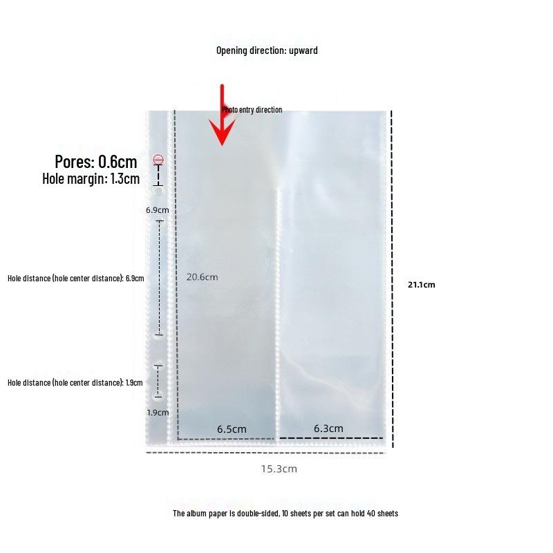 Korean Minimalist Denim Heart Photo Album A5 3-Hole Notebook Binder