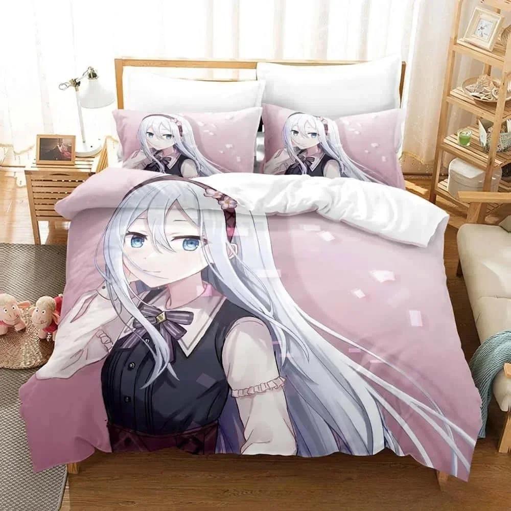 Comforter 3D Anime Kawaii Girls Yoisaki Kanade Bedding Set Printed With Bed Soft Queen King Size Bedclothes Home