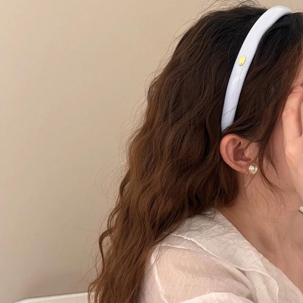 Einfaches einfarbiges PU-Leder-Stirnband für Damen, elegantes Ausgehen, Gesichtswasch-Stirnband, Mode-Mädchen-Haarschmuck, Haargummi
