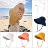 Baby Sun Hat UPF 50+ Cotton Wide Brim UV Protection Strap Lightweight Travel Beach Cap for Boys Girls Stylish Summer Bucket Hat