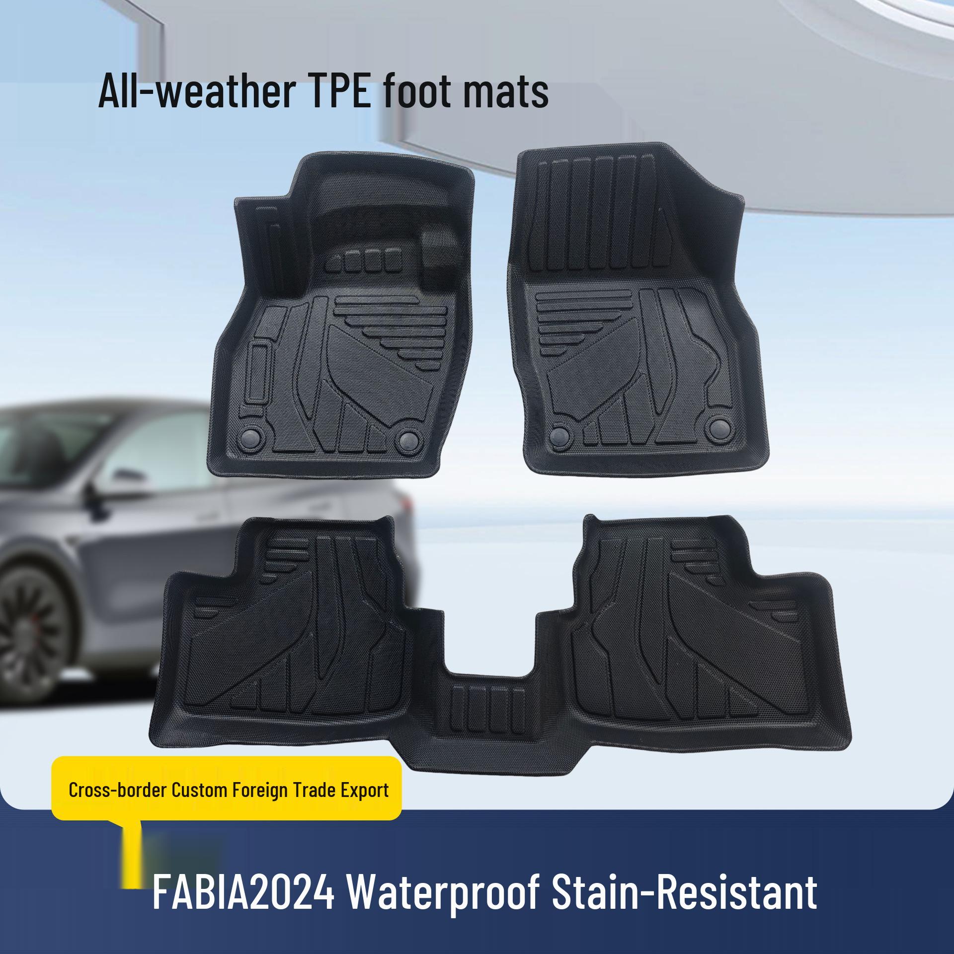 

2024 Left-Hand Drive Skoda FABIA TPE Floor Mats - Waterproof, Eco-Friendly, Odorless, Durable & Dirt-Resistant 5-seater LHD