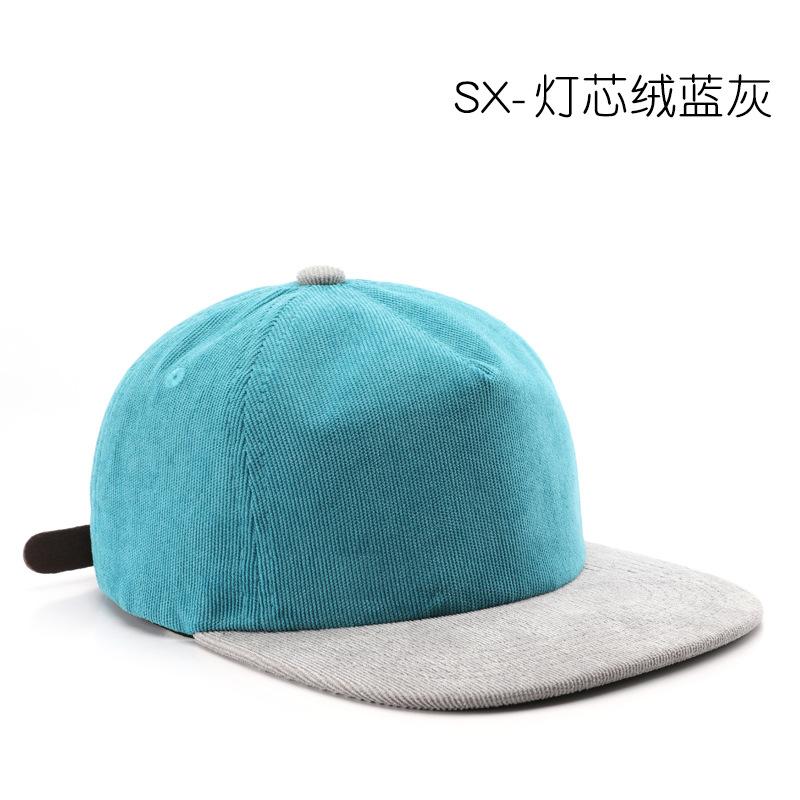American Retro Contrasting Visor Corduroy Cap Outdoor Versatile Hat Hip Hop Baseball Cap Couple Flat Edge