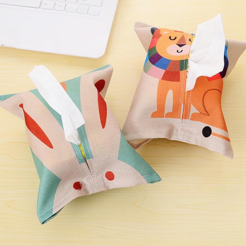 Cartoon Layer Cloth Tissue Box Napkin Cover Holder Home Decor Paper Towel Case