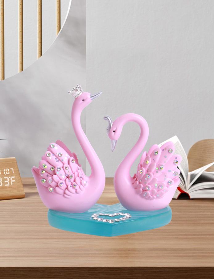 Coppia di Cigni con Strass Diffusore Deodorante - Decorazione Interno Auto