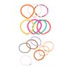 Set of 7 Colorful Heart Charm Stretch Anklet Stylish Soft Pottery Heart Ankle Bracelets Colorful Stretch Accessories