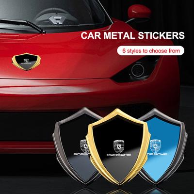 3D Metal Car Styling Sticker Emblem Badge Decals Automobiles For Cayenne Panamera Macan Boxster Cayman 718 911 Sticker