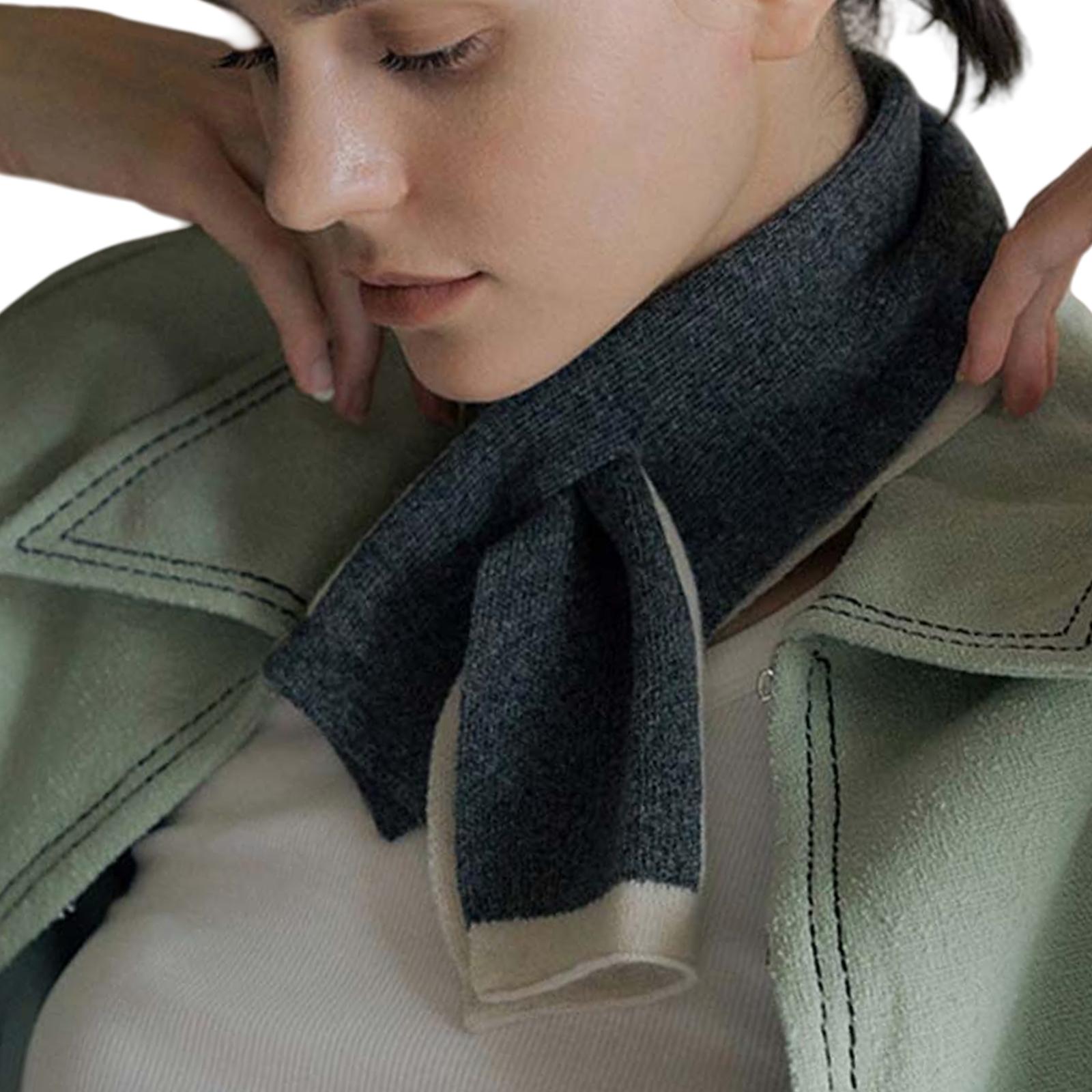 

Warm Knitting Short Scarf for Office Suit Decorative Neck Gaiter Neck Shawl Women Neckwear Outdoor Indoor Crossed Scarf 3