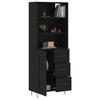 VidaXL Buffet haut Noir 69,5x34x180 cm Bois d'ingénierie 3190014