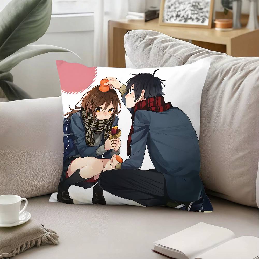 Anime Hhorimiya Throw Pillow Covers Pattern Cushion Cover Suitable For Sofa Bedroom Car Pillow Cover