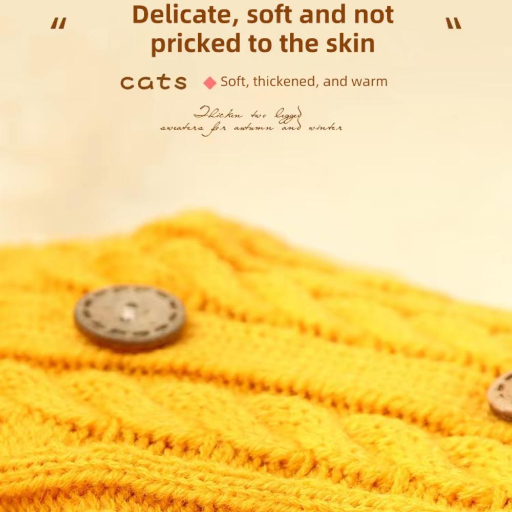 Dog Pet Clothes Cat Classic Knited High Collar Sweater  Sweet Colorful Pet Winter Warm Clothes Puppy Kitty Two-legged Clothing