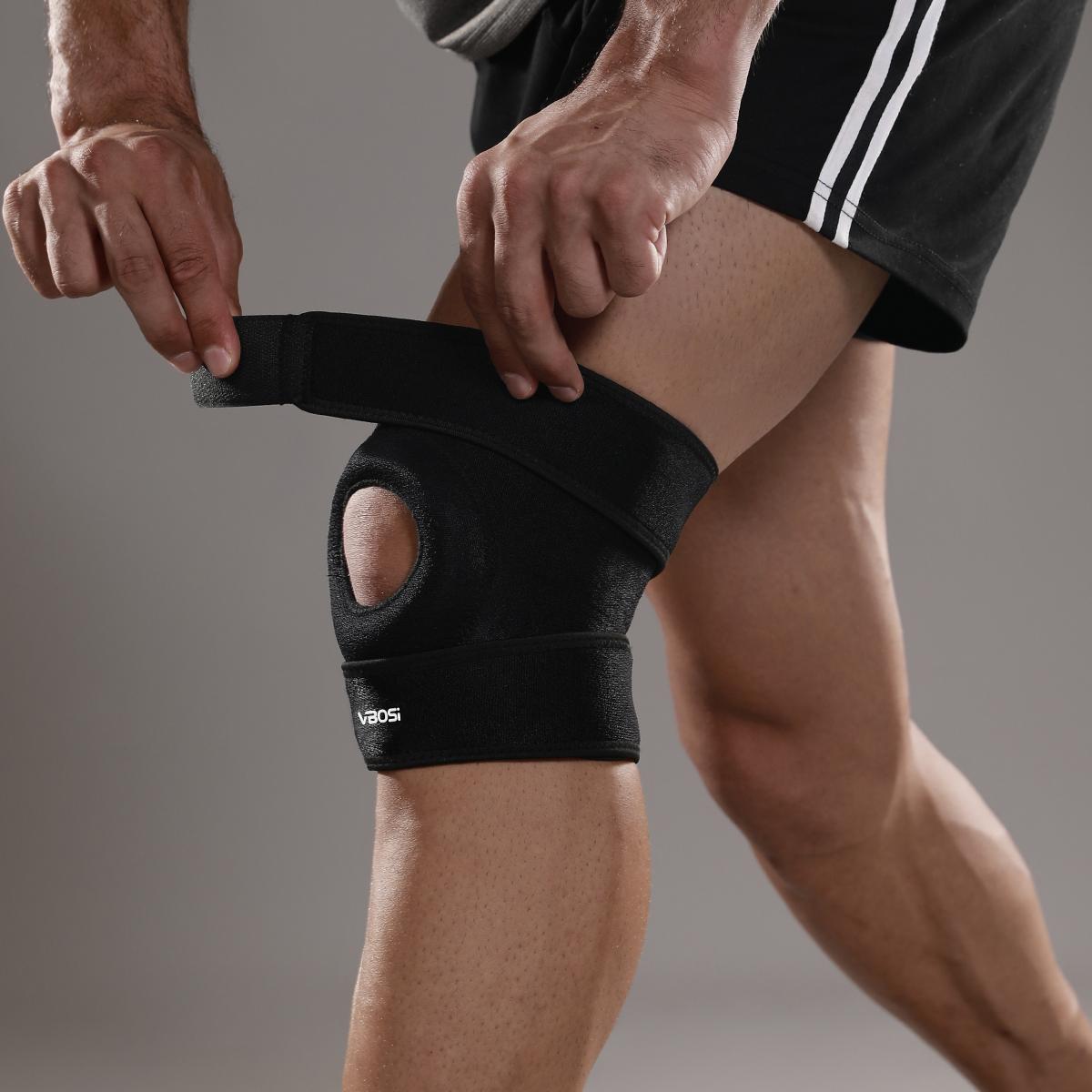 

Durable And Safe 1 Piece Women Men Adjustable Knee Support Patellar Protection With Breathable Holes For Basketball Running Weightlifting one size