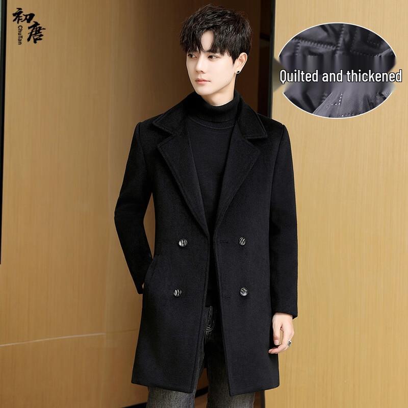 

Мужское полудлинное пальто-тренч из смесовой шерсти с подкладкой XL