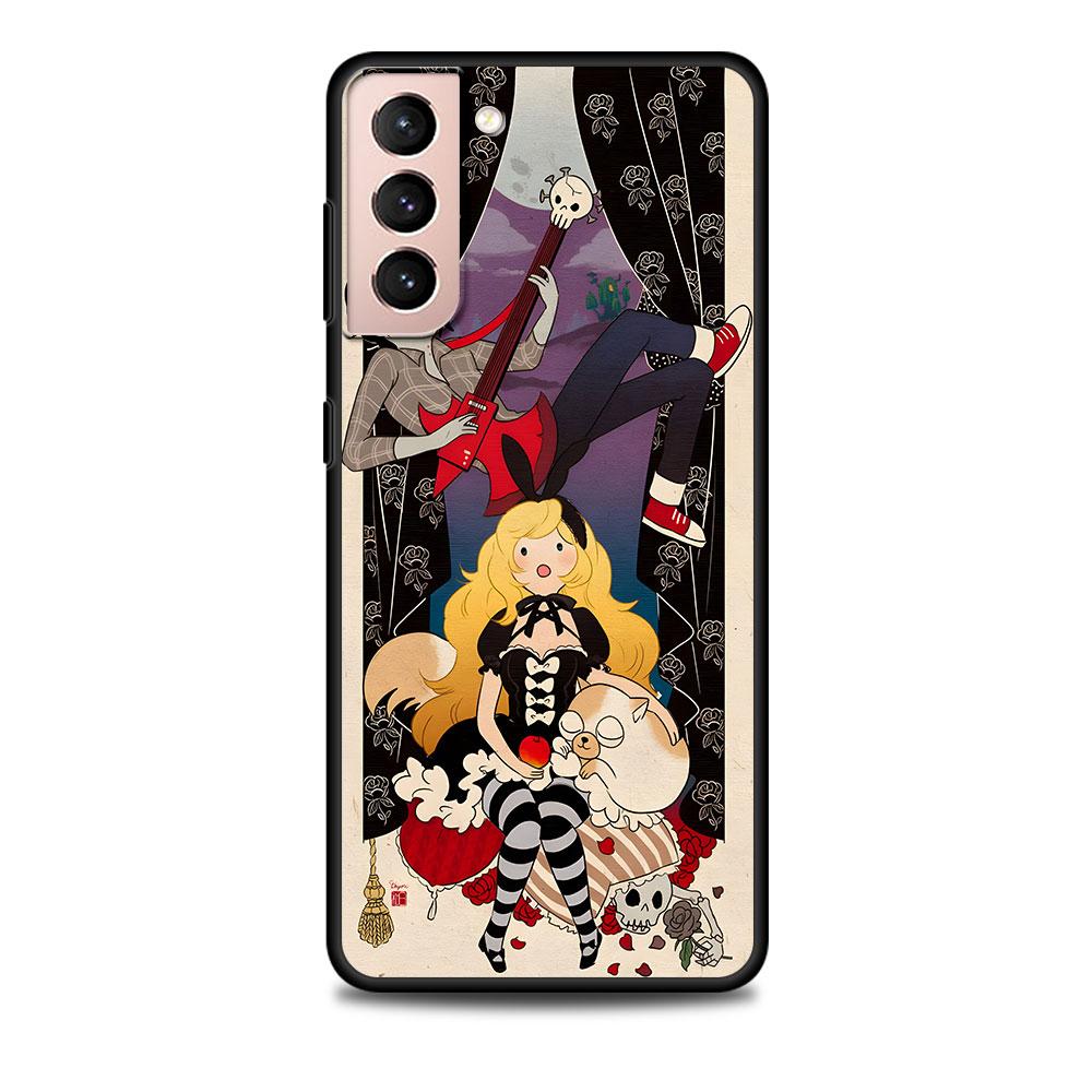 Adventure Fionna & Cake Time Case for Samsung Galaxy S23 S10e S10 S21 FE S22 S9 S24 Ultra S20 Plus Soft Black TPU Phone Cover