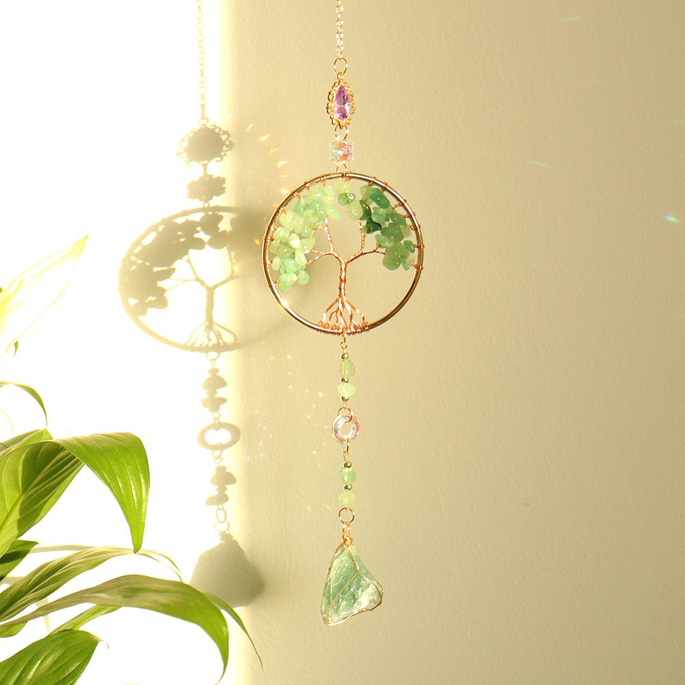 Amethyst Life Tree Dream Catcher Car Ornament Wind Chime T133