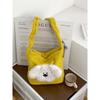 Cute plush puppy crossbody bucket bag autumn and winter girl's heart sweet lamb wool shoulder bag niche design female