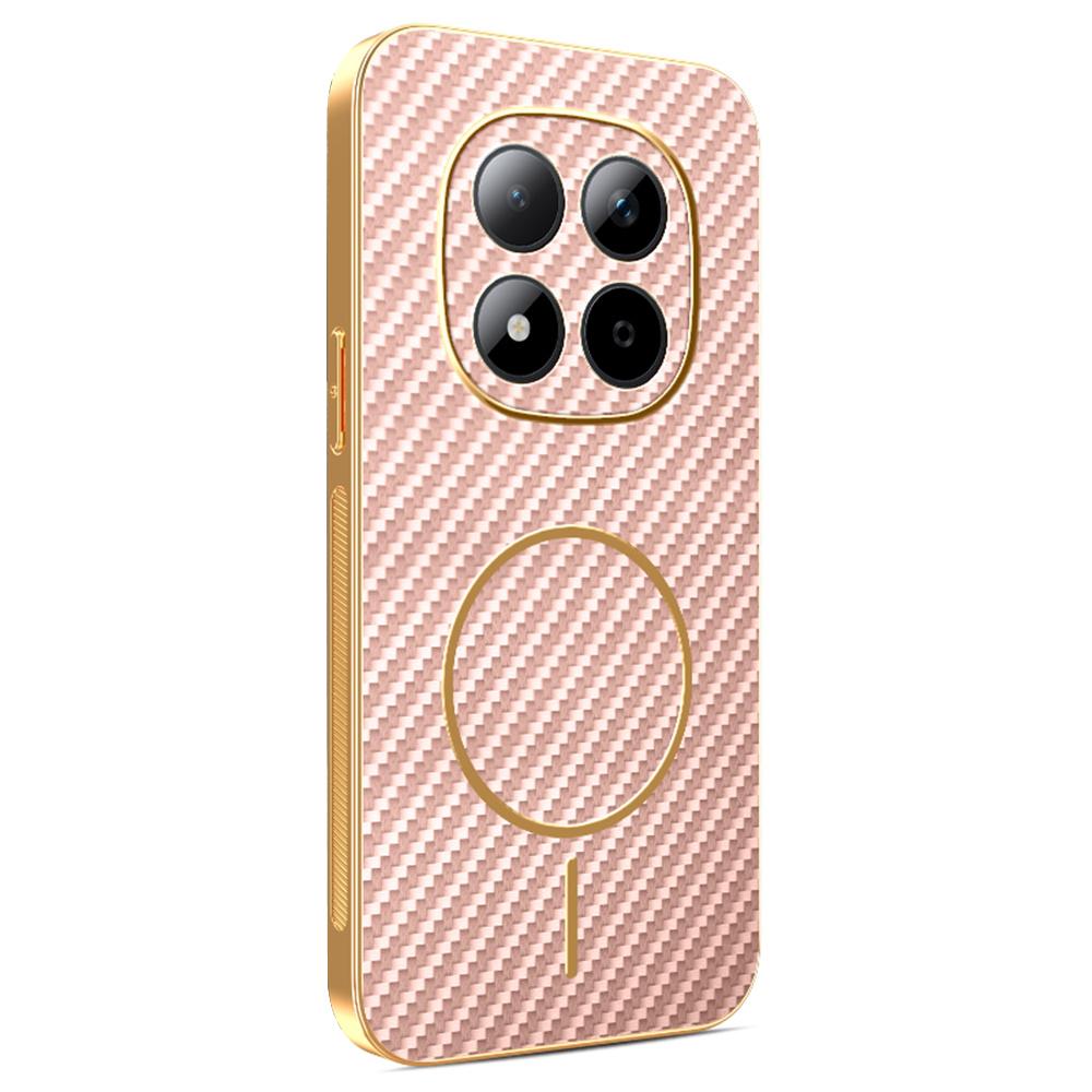 For Xiaomi Redmi Note 15 Pro 5G Phone Case Carbon Fiber Textured Electroplated TPU Back Cover