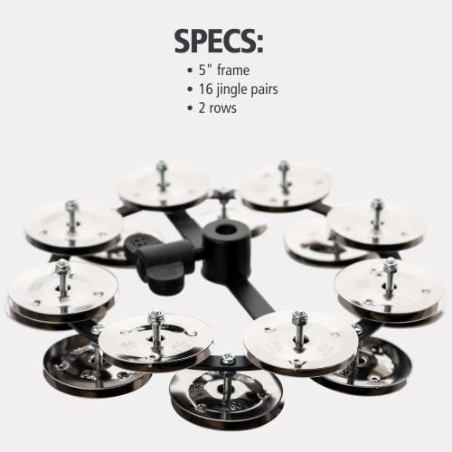 MEINL Percussion Headliner Series Hi-Hat Tambourine, Stainless Steel, 2-Row, HTHH2BK