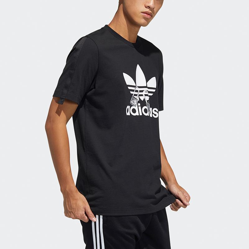 Adidas Originals Trefoil V-Day Tee Casual Short-Sleeve T-Shirt Men Tops Black H07083