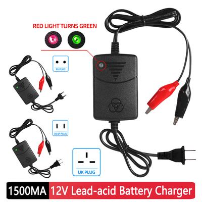 12V Smart Battery Maintainer 1500MA Lead-acid Battery Charger Overload Protection Smart Battery Charger for 12V Auto Motorcycle