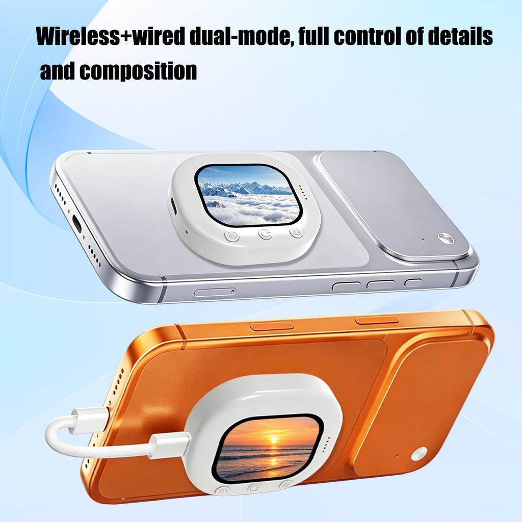 Mini Wireless Magnetic Phone Screen Projector Mobile Screen Share Device Selfie Video Camera for Vlog Live Selfie Screen Monitor