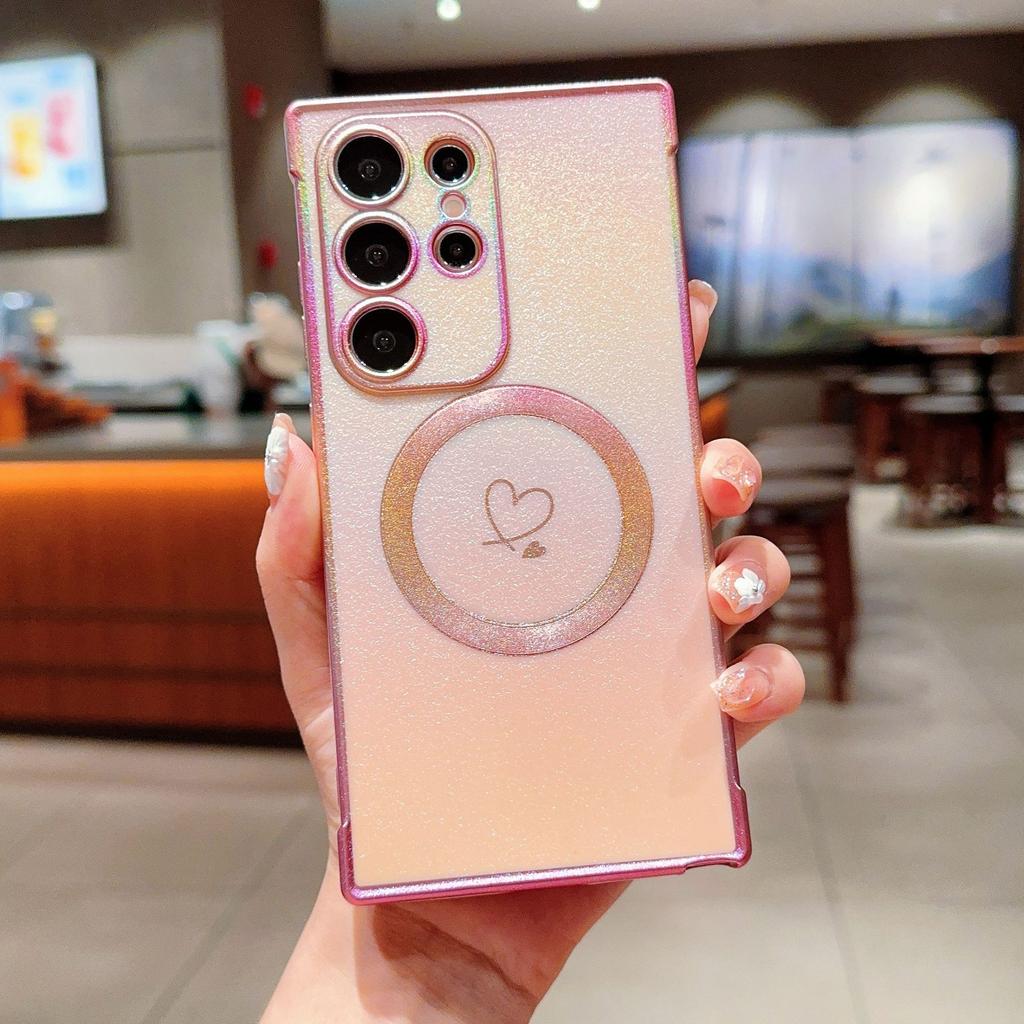 Samsung S25edge Silk Colorful Mobile Phone Case Magnetically Absorbed S24Ultra Side Electroplated Love Shell