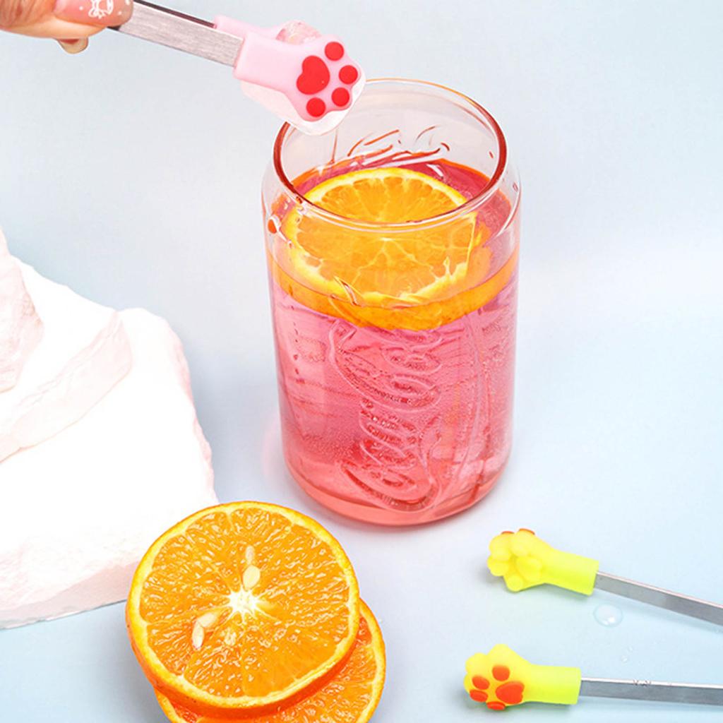 2Pcs Colorful Cats Paws Silicones Mini Tongs Perfect for Serving Snacks Sugar Candy Cookie Ice Cubes Kitchen Gadgets