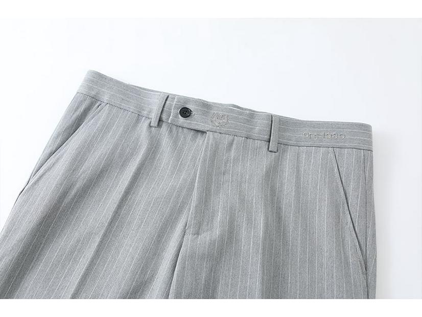 Herren Slim Fit Gestreifter Zweireiher Anzug - Lässig, Hochzeit, Geschäftlich, Übergröße, Koreanischer Stil