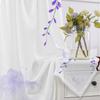 2 Pcs Elegant Purple Wisteria Sheer Curtain – Polyester Rod Pocket for Living Room Bedroom Balcony Study Decor