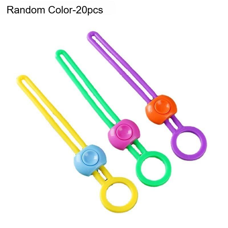 20pcs Colorful Tie Sealing Clips Adjustable Silicone Food Bag Sealing Clips Food Bags Sealing Clip Multi-functional Closure