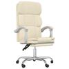Office Chair with Reclining Function Cream Faux Leather