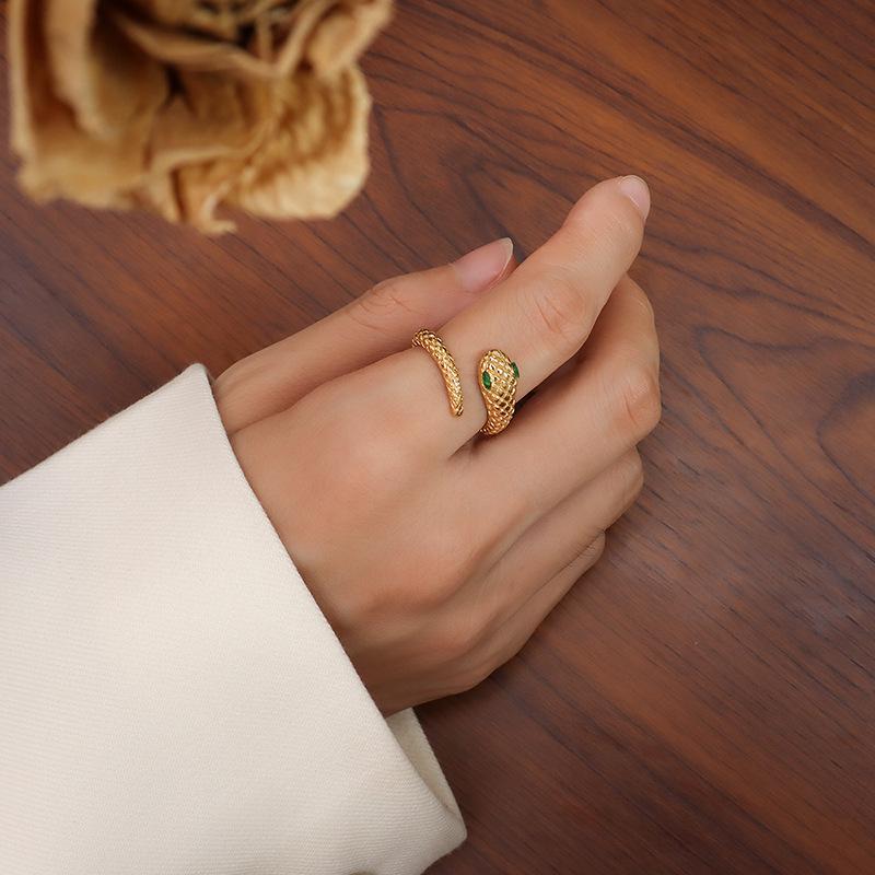 

Элегантное золотое кольцо-обертка в форме змеи с бриллиантами Size 7