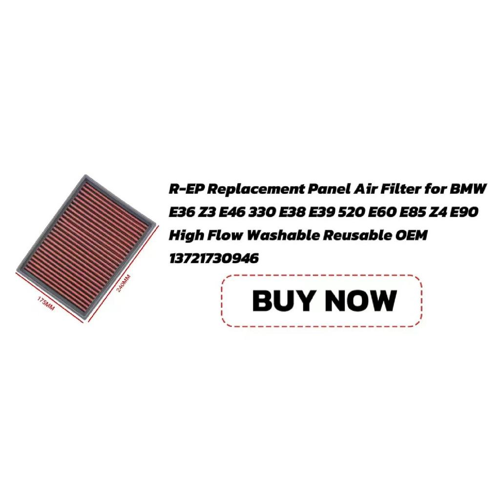 R-EP Replacement Air Filter For BMW F20 114/116/118/125 F21 F30 F31 F32 F33 F35 F36 OEM 13718507320 High Flow Can be Cleaned
