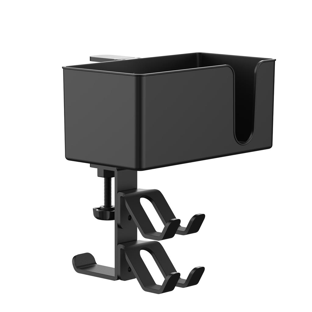 5 in 1 Desk Headphone Hanger Clamp Under Desk Cup Holder Rotating Game Controller Stand Detachable Pen Cup Holder Desk Storage