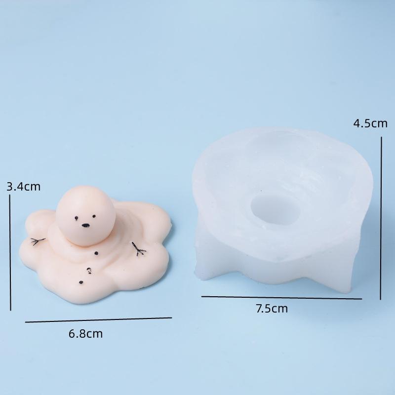 

Cute Melting Snowman Candle Silicone Mold 3D Scented Candle Plaster Ornament Making Mould Chocolate Baking Mold Home Craft Decor