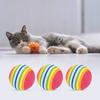 Míč pro kotě Duhové barvy Pevný skákavý Bez zápachu Odolný proti kousání Vnitřní aktivity Hrací hračka EVA pěna Hračka pro kočky Míč pro domácí mazlíčky