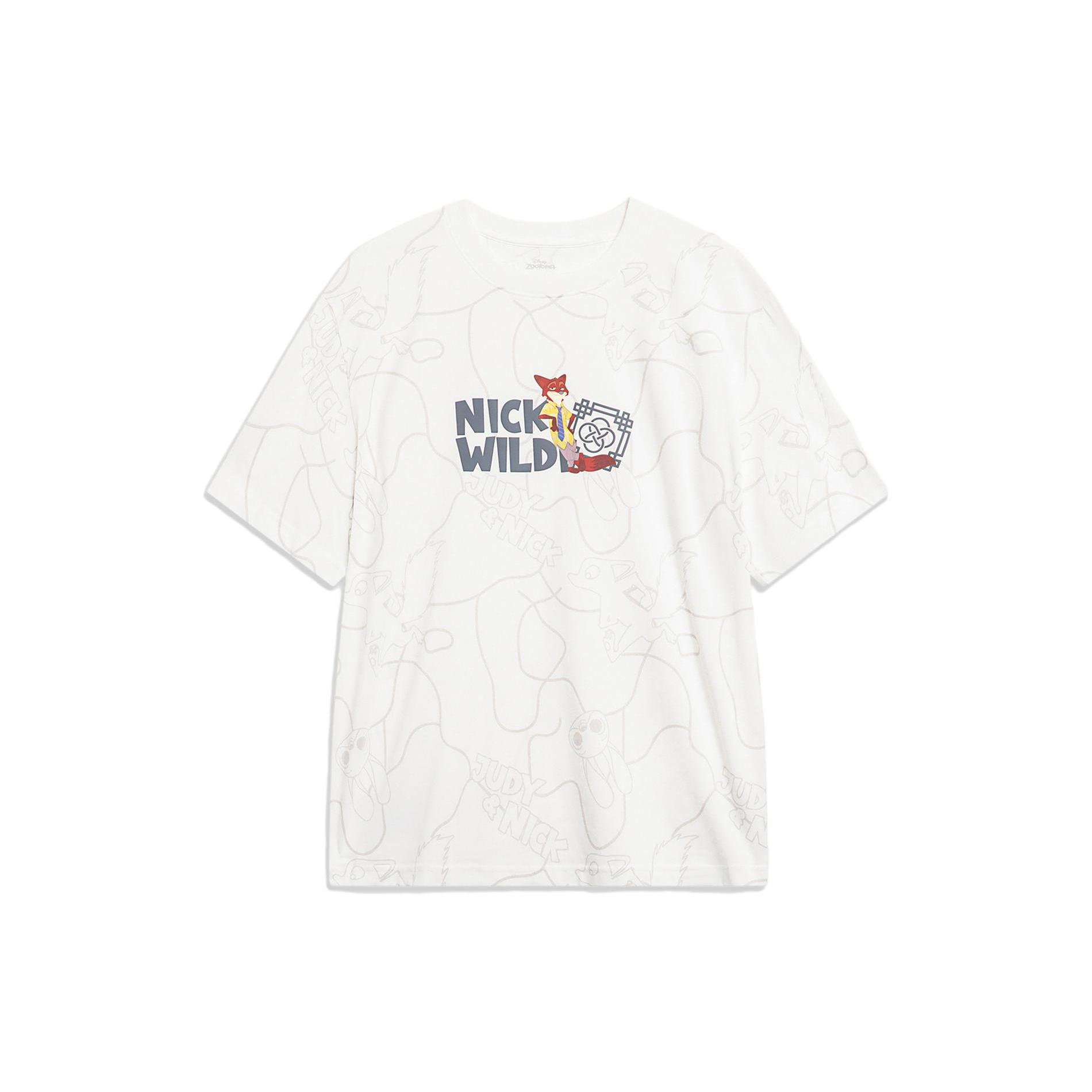 Li Ning Disney T Shirt Men s Ivory All Over Print AHST267-1 XXXL
