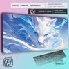 HYBXAXC Mouse Pad Anime Fox Gamer Pink Purple Star Large Gaming Mousepad Table Accessories Nonslip Mausepad Kawaii Desk Mat
