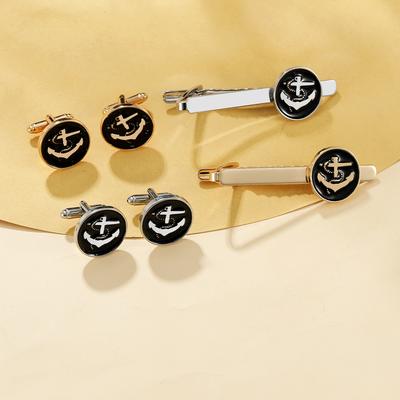 European and American Creative Fashion New Products, Cufflinks Anchor French Shirt Business Alloy Tie Clip