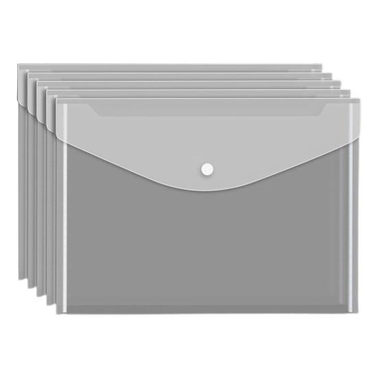 5Pcs Transparent Document Folder A4 Size Test Paper Classification Storage Pocket Waterproof Dustproof Thickened File Holders Office School Supplies