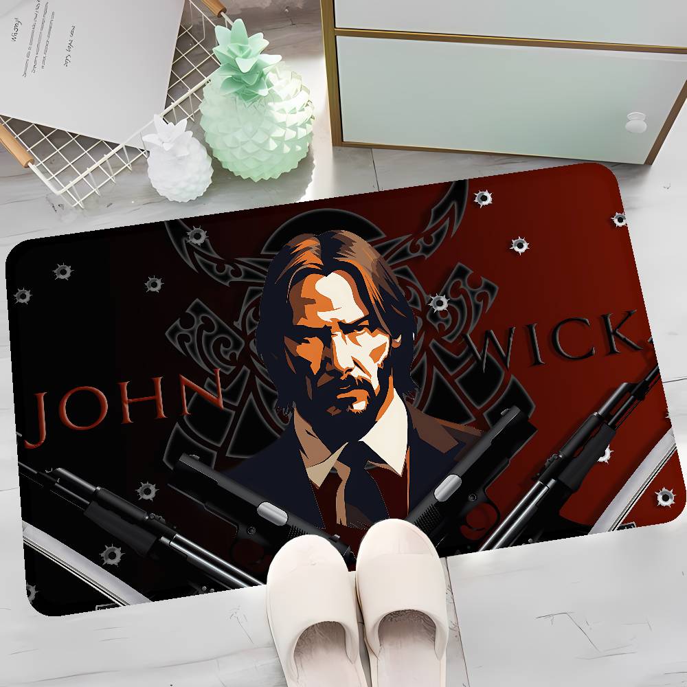 1pc Classic J-john W-wick Movie Bathroom Mat Kids Room Bedroom Decoration Balcony Anti-Slip Doormat Living Room Welcome Rug