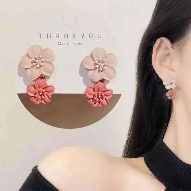 Silver Needle Korean Fashion Zircon Drop Earrings For Women Jewelry Trending New Luxury Vintage Gold Color Earrings