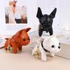 French Bulldog Keychain Plush Doll Bag Pendant Soft Leather Chubby Puppy Keyring Cute Car Purse Hanging Decor